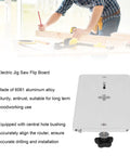 Solid As A Rock 6061 Aluminum Alloy Electric Jig Saw Flip Board And Router Table Insert Plate for woodworking use, viewed on a workbench.