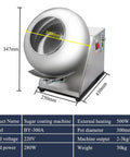 Real Deal Commercial Electric Sugar Coating Machine Heavy Duty Candy Coater Polisher 300mm pan for small business bakery use.