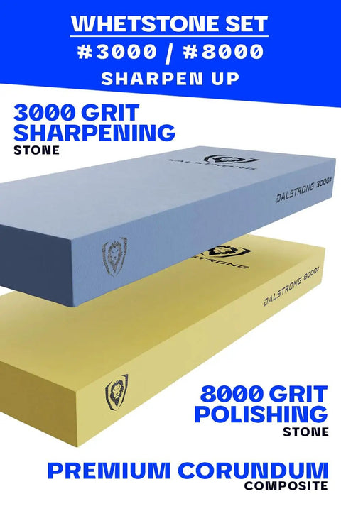 Premium Whetstone Kit With 3000 And 8000 Grit, Extra Large Stones, Top Notch Corundum Set for Knife Sharpening