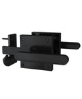 Heavy Duty Gate Latch With Dual Sided Handles For Right Inswing Gates Self Locking Swing Gate Hardware, black finish, close-up view