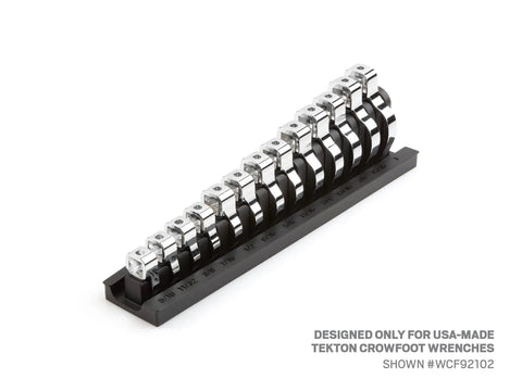 13-Tool 3/8 Inch Drive Crowfoot Wrench Organizer Rack For 5/16 To 1 Inch Wrenches, 13 Custom-Fit Slots With Size Markings