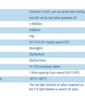 Specifications sheet for 10Hz GPS Drone Module With Compass For FPV Racing Drones Plug And Play Friendly Dual NMEA UBX Protocols.