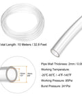 Clear PU Pneumatic Tubing Hose For Air Compressors 16mm OD By 12mm ID 10 Meter Length Flexible Polyurethane Line specifications