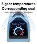 Heavy Duty Manual Impulse Heat Sealer Eight Inch Sealing Bar For PE PP Plastic Bags temperature control dial with 8 settings