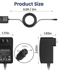 24V 1500mA fast battery charger replacement dimensions for Razor E100 E200 E300 with 3 prong inline female power cord
