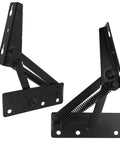 80 Degree Foldable Lifting Bracket Hardware For Storage Box Flip Up Spring Hinges Left And Right Set Black