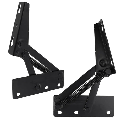 80 Degree Foldable Lifting Bracket Hardware For Storage Box Flip Up Spring Hinges Left And Right Set Black