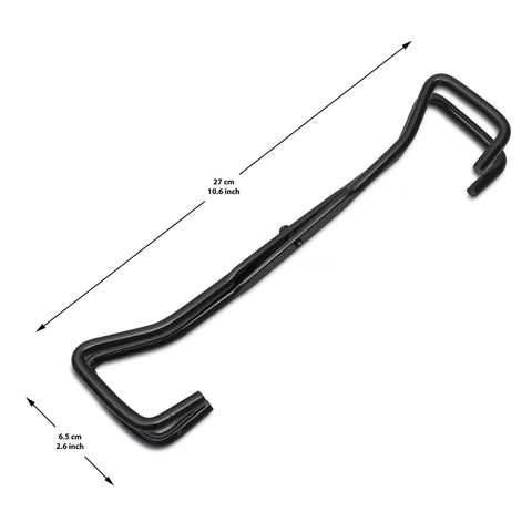 Badass Heavy Duty Dutch Oven Lid Lifter And Compact Folding Stand equipped with heat resistant silicone grips, 27 cm long.