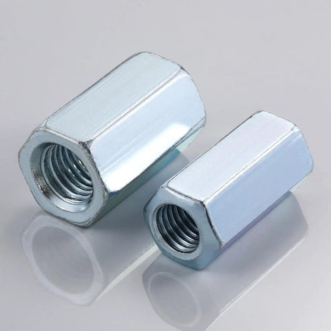 Half-Inch 13 Thread Extended Hex Nut Coupling Nuts Zinc Plated Steel Rod Connectors for quick, strong link between two half-inch threaded rods