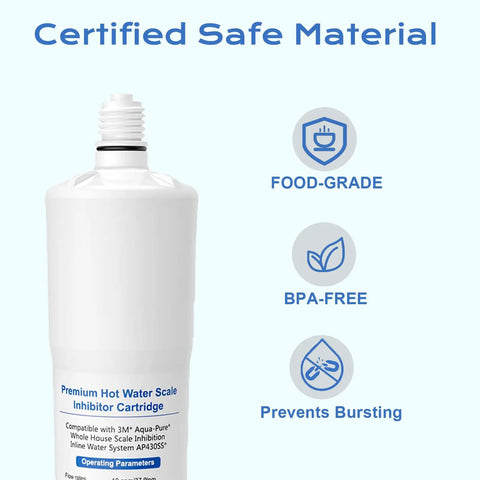 Three Pack AP431 Compatible Cartridge Replacement For Whole House Scale Inhibition Inline Water System bottle details