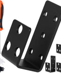 Heavy Duty Door Barricade Brackets For 2x4 Doors, Steel Security Bar Holder For Home Basement And Garage, Pre Drilled, 2 Pack