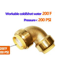 Three Quarter Inch Push Fit Elbow Fittings 12 Pack No Tools Needed Easy Quick Connect For Copper PEX CPVC Brass Plumbing