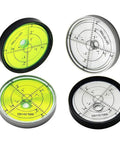 Round Bubble for spirit Level 60x10mm Metal Horizontal High Round in four variations, featuring metal and bright green liquid.