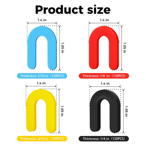 Ultra Handy Plastic Shims Kit For Leveling Tiles And Surfaces Color Coded Horseshoe And U Shims 600 Piece Durable PE Plastic