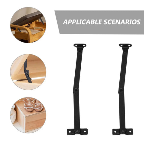 Antique Style Iron Folding Lid Hinges With Handy Fold Out Support Legs For Gift Boxes And Present Displays Ideal For Weddings