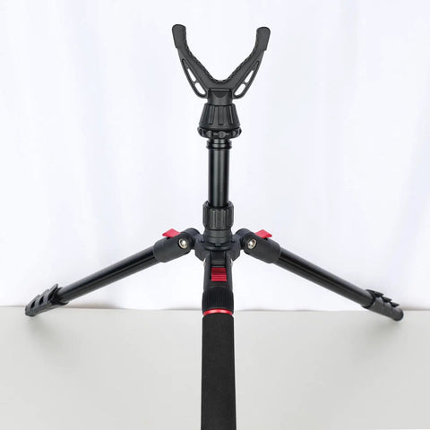 All Terrain 3 In 1 Adjustable Rifle Shooting Tripod Monopod And Bipod with level lock on white background