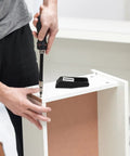 Two Pack Rubber Toggle Latch Draw Catch for storage boxes and boat cargo, easy install shown being mounted on a white box.