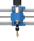 Drop Dead Durable Tungsten Carbide V Groove Router Bit Set For CNC Woodworking Features three milling cutters on CNC machine.