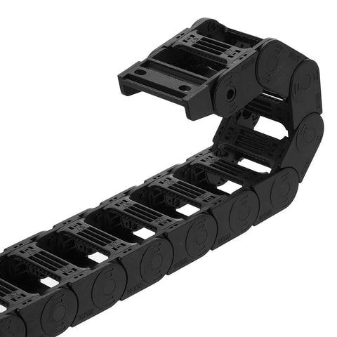 Open Type Drag Chain Cable Carrier With End Connectors 25x57mm Inner Size 1 Meter Plastic for CNC Router Machines