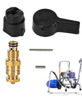 Prime Spray Valve Kit For Airless Sprayers, Titan 440 540 640 740 Compatible Drain Valve Upgrade, Stainless Steel Thimble, Heavy-Duty Build, Pro-Grade Quality, Long-Lasting Replacement For Airless Paint Machines, Aftermarket Parts For Pros And DIY brass valve kit with black handles and pump parts