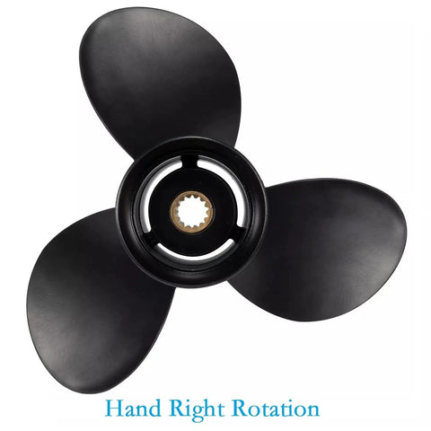 Aluminum Outboard Propeller, 3 Blade, 10.3 Inch Diameter, 13 Inch Pitch, Right Hand Rotation, 14 Spline, Nut Kit Included