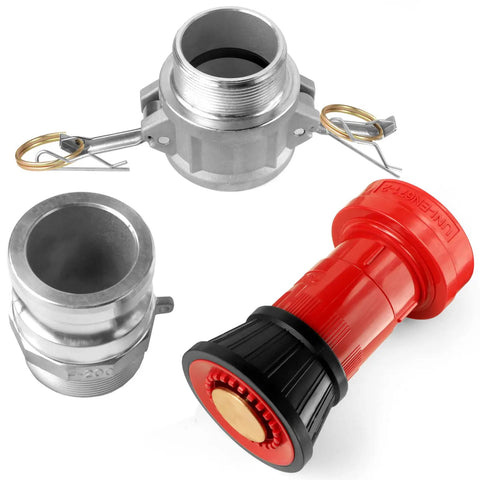 Heavy Duty 2 Inch NPSH Fire Hose Nozzle With Constant Flow Fog Thermoplastic Body Brass Stem Aluminum Camlock Fittings Industrial Grade