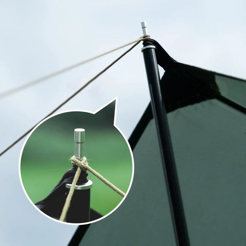 Ultra Durable Aluminum Tent Poles Set Of 2 Adjustable Telescoping Poles For Tents Tarps Canopies Awnings And Shelters with rope detail