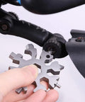 18 In 1 Snowflake Multi Tool In Stainless Steel For Everyday Carry Bottle Opener Slotted And Phillips Screwdrivers Box Cutter Rope Cutter Keyhole Tool Alloy Allen And Hex Wrenches In SAE And Metric Perfect Stocking Stuffer For Men used on a bike gear