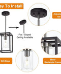 Single Black And Brushed Nickel Pendant Light With Clear Glass Shade Sleek Modern Industrial Chandelier features.