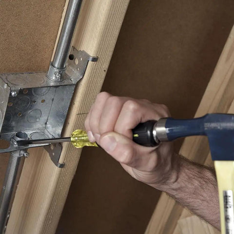 Using Beefy Heavy Duty Demolition Screwdriver with Keystone Tip and Four Inch Shank for prying in construction