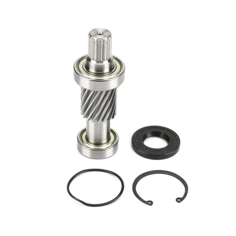 21 Teeth 19 Spline Input Shaft With Bearing Kit For Electric Golf Cart Rear Differential End Hub Rebuild Heavy Duty Fit 94 And Up TXT Medalist And 88 94 Marathon Models Dana Spicer Axle One Point Five Inch Helical Gear, with bearings and seal