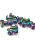 Set Of 4 Titanium M5 X 12mm Water Bottle Cage Bolts For MTB Bikes Colorful 6Al4V Grade 5 Titanium Alloy Button Torx T25 Drive