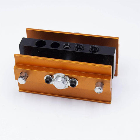Adjustable Doweling Jig Kit For Perfectly Aligned Holes, Biscuit Joiner Set With Six Guide Bushings in aluminum and steel