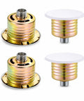Concealed Ceiling Fire Sprinkler Heads 4 Pack With Matching Cover Plates For No Sweat Setup; brass internals and silver covers.