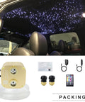 Next-Level Bluetooth 20W Dual-Port Fiber Optic Star Ceiling Kit With 860 Fiber Strands 13.1Ft Each RGBW Lights shown installed in car