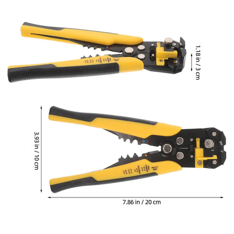 Heavy Duty Automatic Wire Strippers And Crimping Tool Built Tough Electric Cable Cutter Pliers with yellow grips and precise cutting jaws.