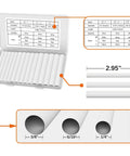 Heat Shrink Tubing Kit For Diy Cable Repair With Adhesive Lined White Tubing Shrink Ratio 3 To 1 Sizes 1/4 Inch 5/16 Inch 3/8 Inch Waterproof Wire Protector For Phone Cables And Electrical Wiring open case showing tubes and dimensions