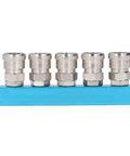 G1/4 Aluminum Air Distribution Block With Straight Air Hose Splitter Pneumatic Manifold And Connector SML-5 in blue with connectors
