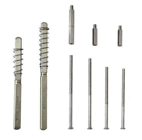 Kickass Square Spindle Extension Kit For Hella Thick Custom Doors And Steel Gates Making Lock Installation A Breeze On Mechanical Keyless Entry Hardware Sets, stainless steel pieces.