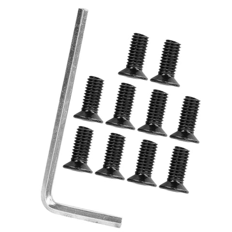 M365 Electric Scooter Screw Replacement Kit 10Pc Screwdriver Set With Heavy Duty Precision Metal Bits For Quick Repairs Easy Install Durable Driver Bits Fits M365 And Similar Models, showing L-shaped metal tool and black screws