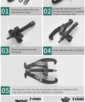 Grease Monkey Approved Hydraulic Gear Puller Forged Carbon Steel Two Or Three Jaws Bearing Extractor Tool Up To Five Tons assembly guide.