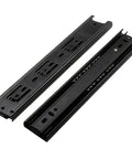 One Pair Ball Bearing Drawer Slides With Full Extension Three Fold Soft Close Rails for Dresser Cabinet Kitchen, black finish, side view