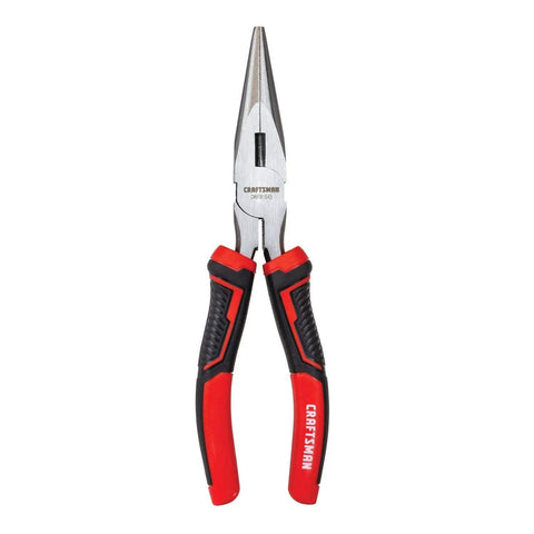 8 Inch Long Nose Pliers With Comfort Grip Induction Hardened Cutting Edges Drop Forged Steel Chrome Finish Built Tough