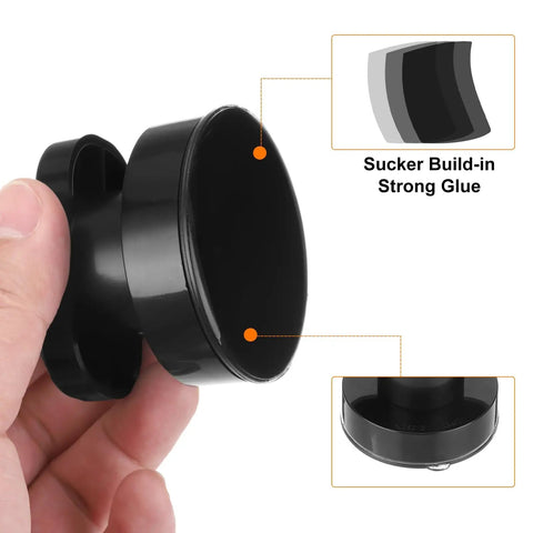 2 Pack Suction Cup Door Handle For Glass Doors And Showers No Drill Self Stick Instant Push Pull Armrest Black 62x50mm Easy Install For Windows Cabinets Toilets Bathroom Home, black ABS