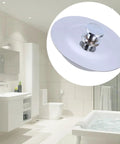 Bathtub Drain Stopper Plug Stainless Steel for 40-45mm Holes shown in modern bathroom setting, highlighting sleek design.