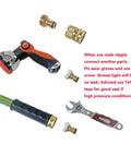 Solid Brass Garden Hose Quick Connect Set including sprayer and wrench for fast hassle free water flow 3 pack garden hose fittings
