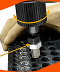 Robust 200 Piece Thread Repair Kit With Stainless Steel Inserts For Damaged Threads M3 To M8 in use on metal surface