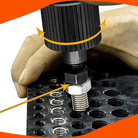 Robust 200 Piece Thread Repair Kit With Stainless Steel Inserts For Damaged Threads M3 To M8 in use on metal surface