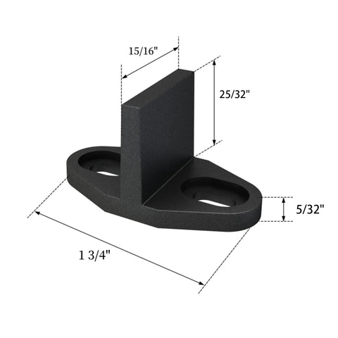 Black Aluminum Floor Guide For Sliding Barn Door Hardware Set Of 2 With T Shape Floor Mounted For Easy Installation Durable Anodized Aluminum