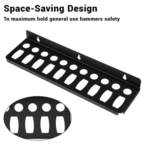Wall Mount Metal Tool Organizer Rack For Garage Workshop Home Shed Holds Screwdrivers Pliers Wrenches Hammers And More, black steel rack